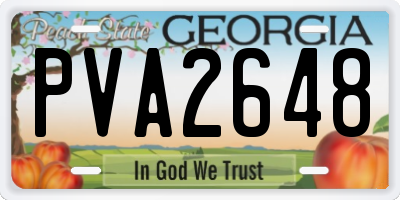 GA license plate PVA2648