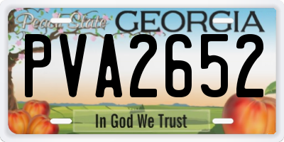 GA license plate PVA2652