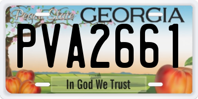 GA license plate PVA2661