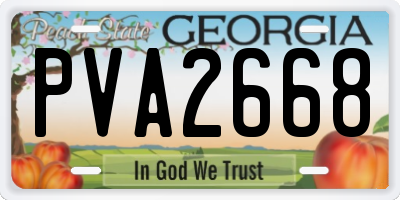 GA license plate PVA2668