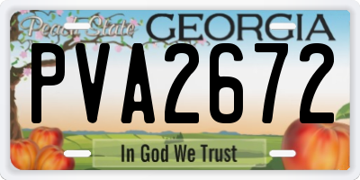 GA license plate PVA2672