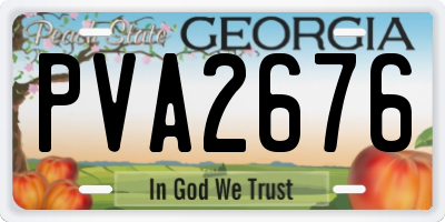 GA license plate PVA2676