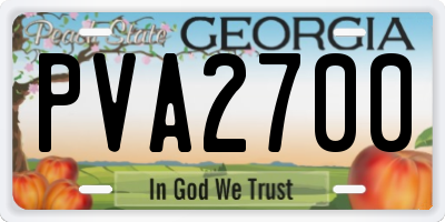 GA license plate PVA2700