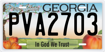 GA license plate PVA2703