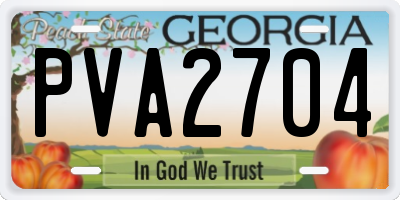 GA license plate PVA2704