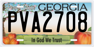 GA license plate PVA2708