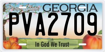 GA license plate PVA2709