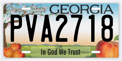 GA license plate PVA2718