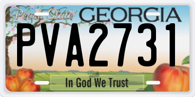 GA license plate PVA2731