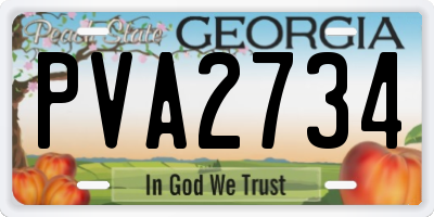 GA license plate PVA2734
