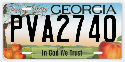 GA license plate PVA2740