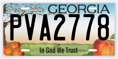 GA license plate PVA2778