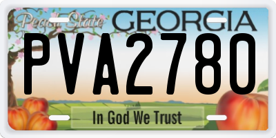 GA license plate PVA2780