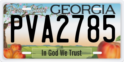 GA license plate PVA2785