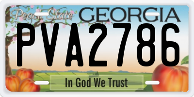 GA license plate PVA2786