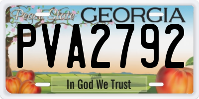 GA license plate PVA2792