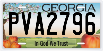 GA license plate PVA2796