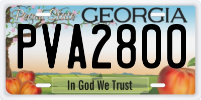 GA license plate PVA2800