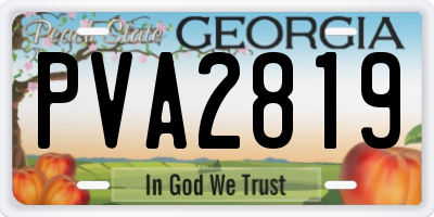 GA license plate PVA2819