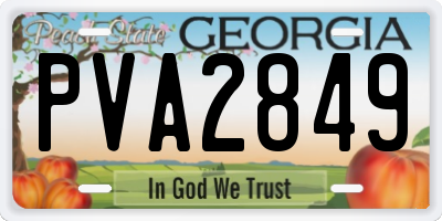 GA license plate PVA2849