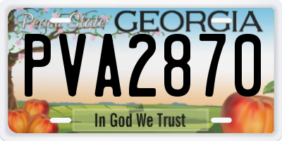 GA license plate PVA2870