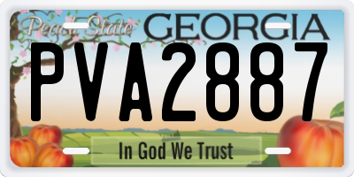 GA license plate PVA2887