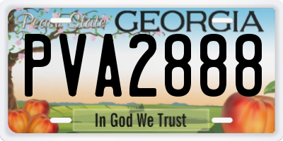 GA license plate PVA2888