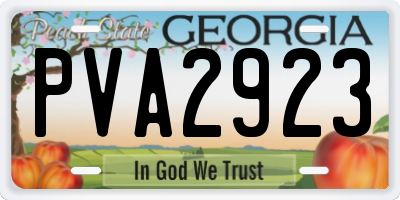 GA license plate PVA2923
