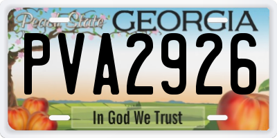 GA license plate PVA2926