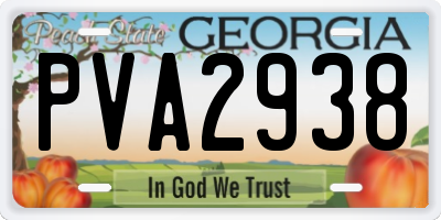 GA license plate PVA2938