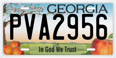 GA license plate PVA2956