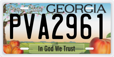 GA license plate PVA2961