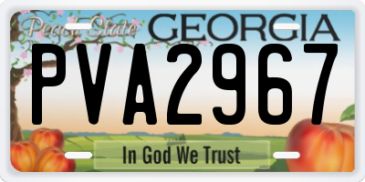 GA license plate PVA2967