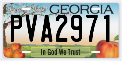 GA license plate PVA2971