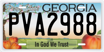 GA license plate PVA2988