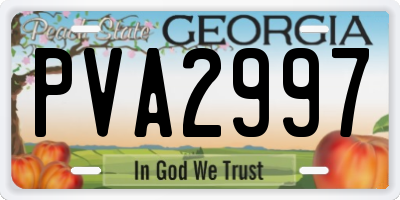 GA license plate PVA2997