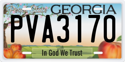 GA license plate PVA3170