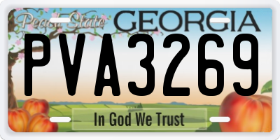 GA license plate PVA3269
