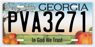 GA license plate PVA3271