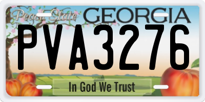 GA license plate PVA3276