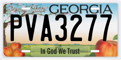 GA license plate PVA3277