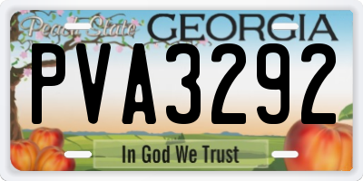 GA license plate PVA3292