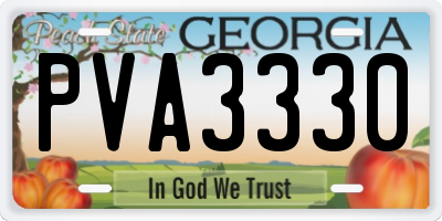 GA license plate PVA3330