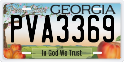 GA license plate PVA3369