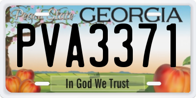 GA license plate PVA3371