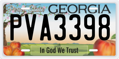 GA license plate PVA3398