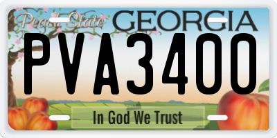 GA license plate PVA3400