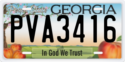 GA license plate PVA3416