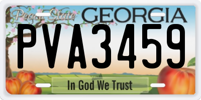 GA license plate PVA3459