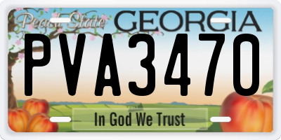 GA license plate PVA3470